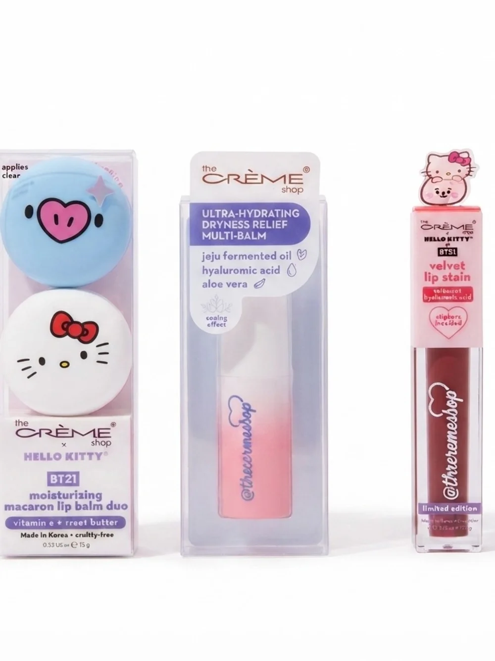The Creme Shop Hello Kitty and BT21 Lip Product Bundle Brand New